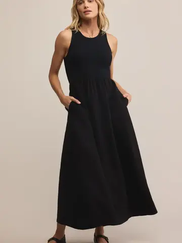 ZSupply Charlotte Rib Midi Dress Black