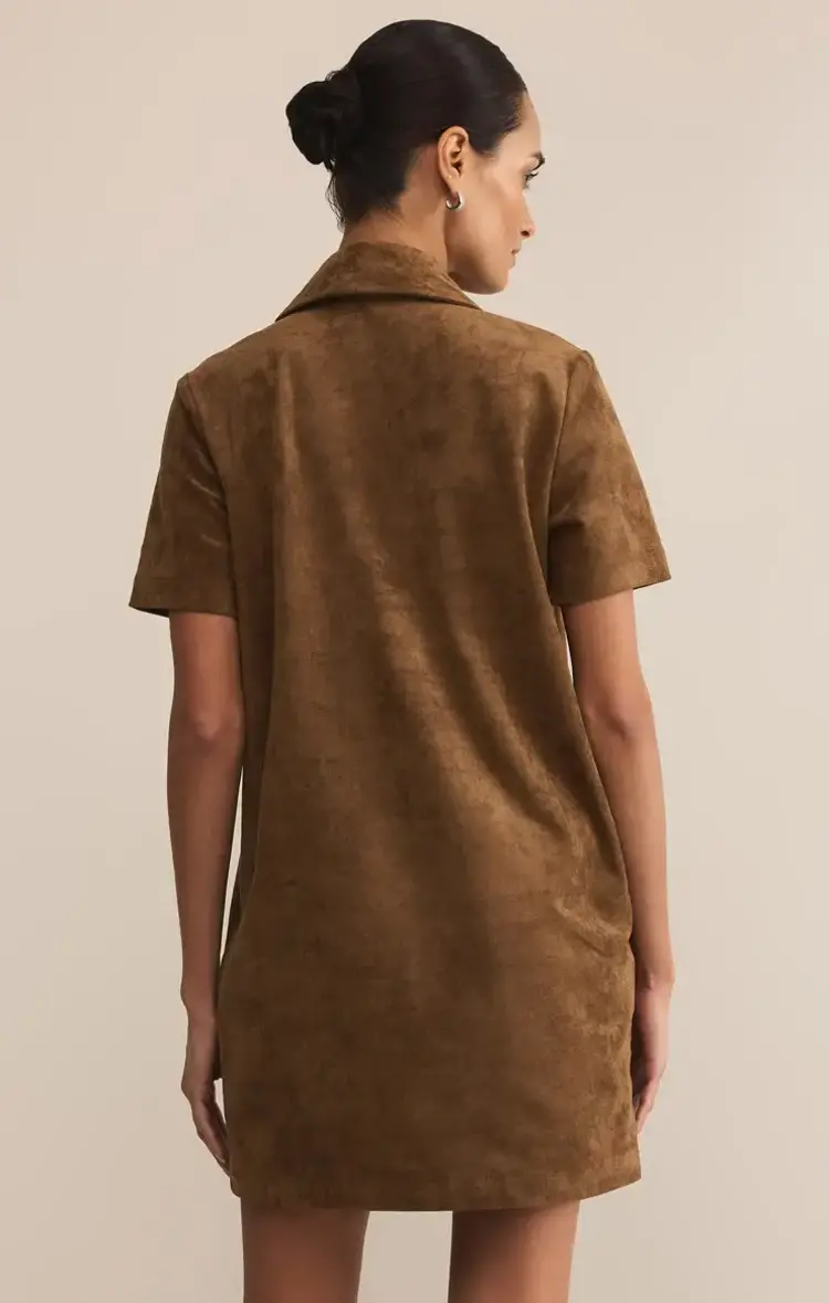 ZSupply Kellie Faux Suede Mini Dress Coconut