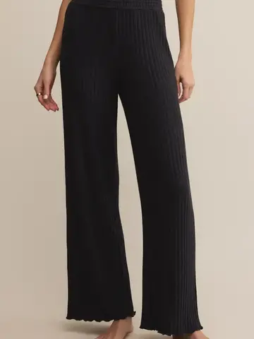 ZSupply Dawn Smocked Rib Pant Black Sand