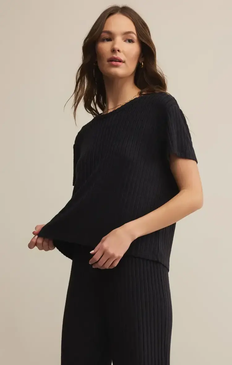 ZSupply Kara Rib Tee Black Sand