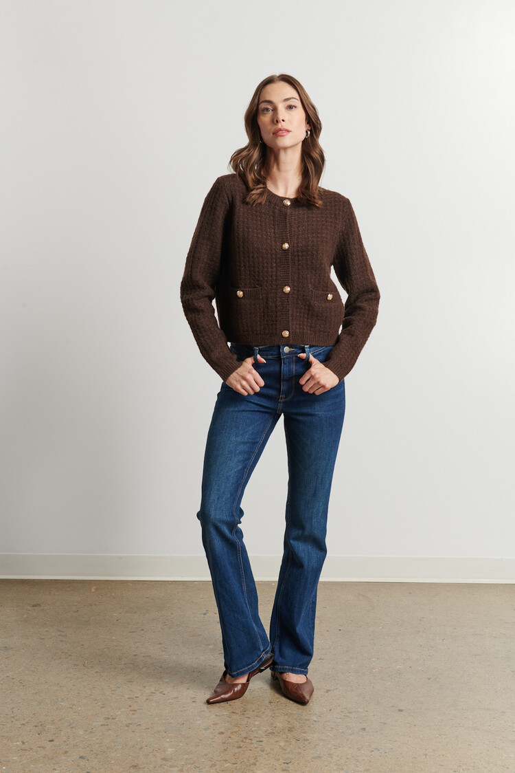 Line the Label Cataline Cardigan Dark Chocolate