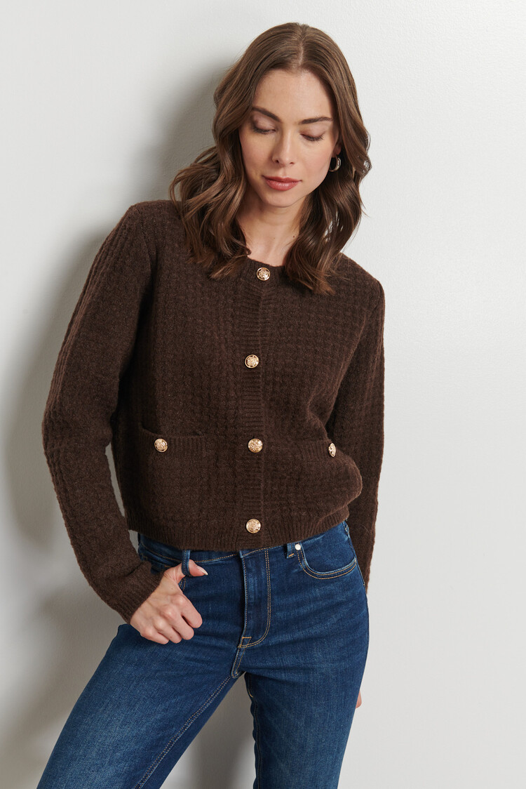 Line the Label Cataline Cardigan Dark Chocolate