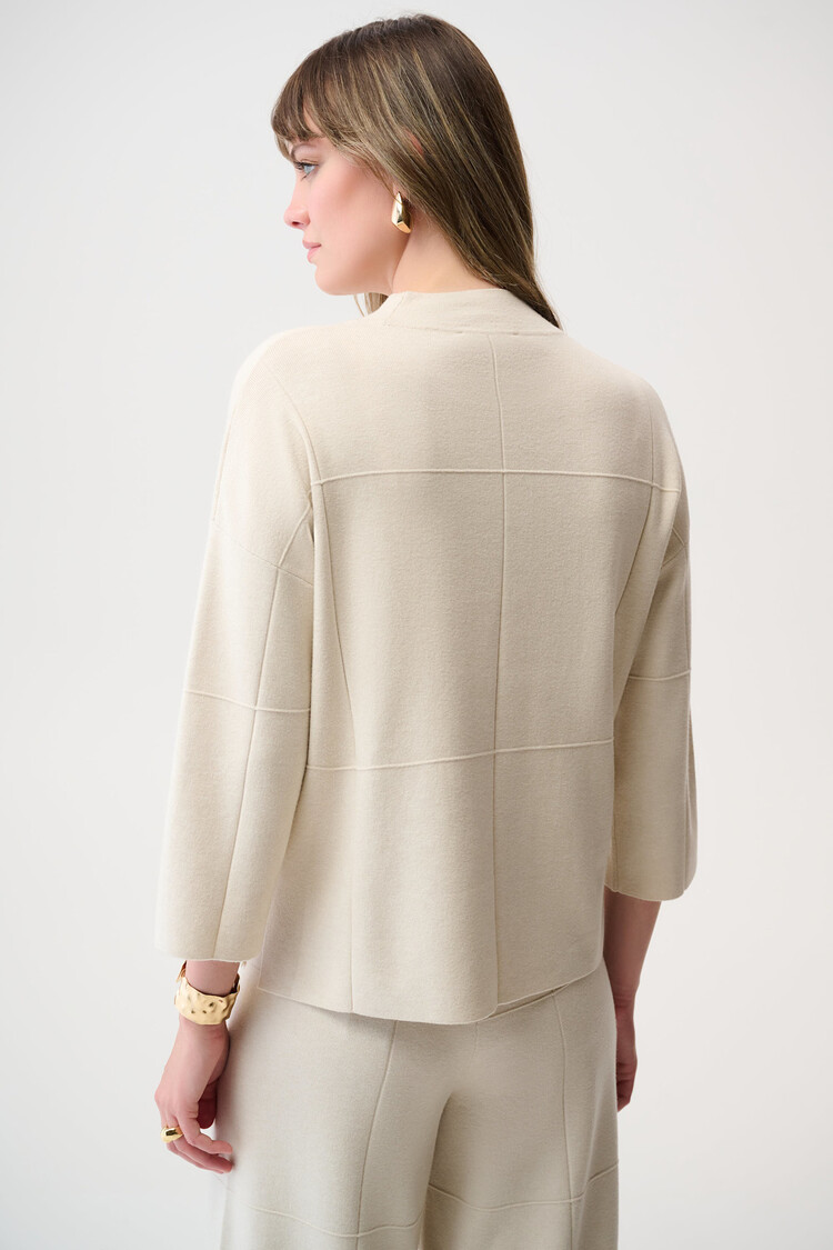 Joseph Ribkoff Brushed Viscose Straight Sweater with Mock Neck Birch Melange
