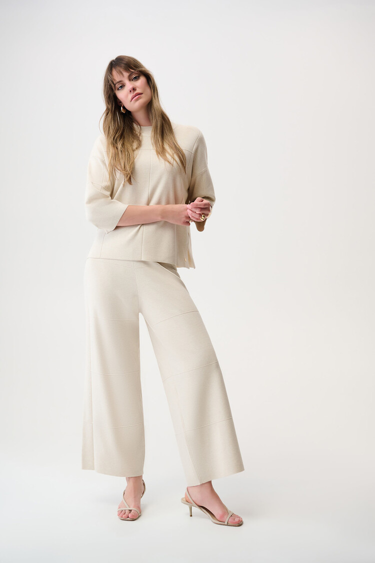 Joseph Ribkoff Brushed Viscose Straight Sweater with Mock Neck Birch Melange