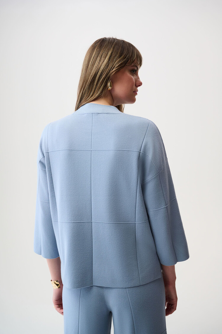 Joseph Ribkoff Brushed Viscose Straight Sweater with Mock Neck Chambray