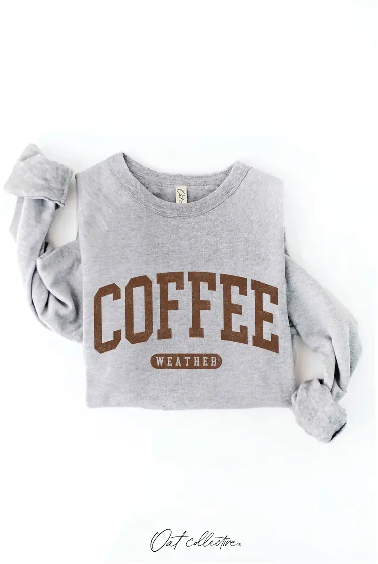 Oat Collective Coffee Weather Graphic Sweatshirt Athletic Heather