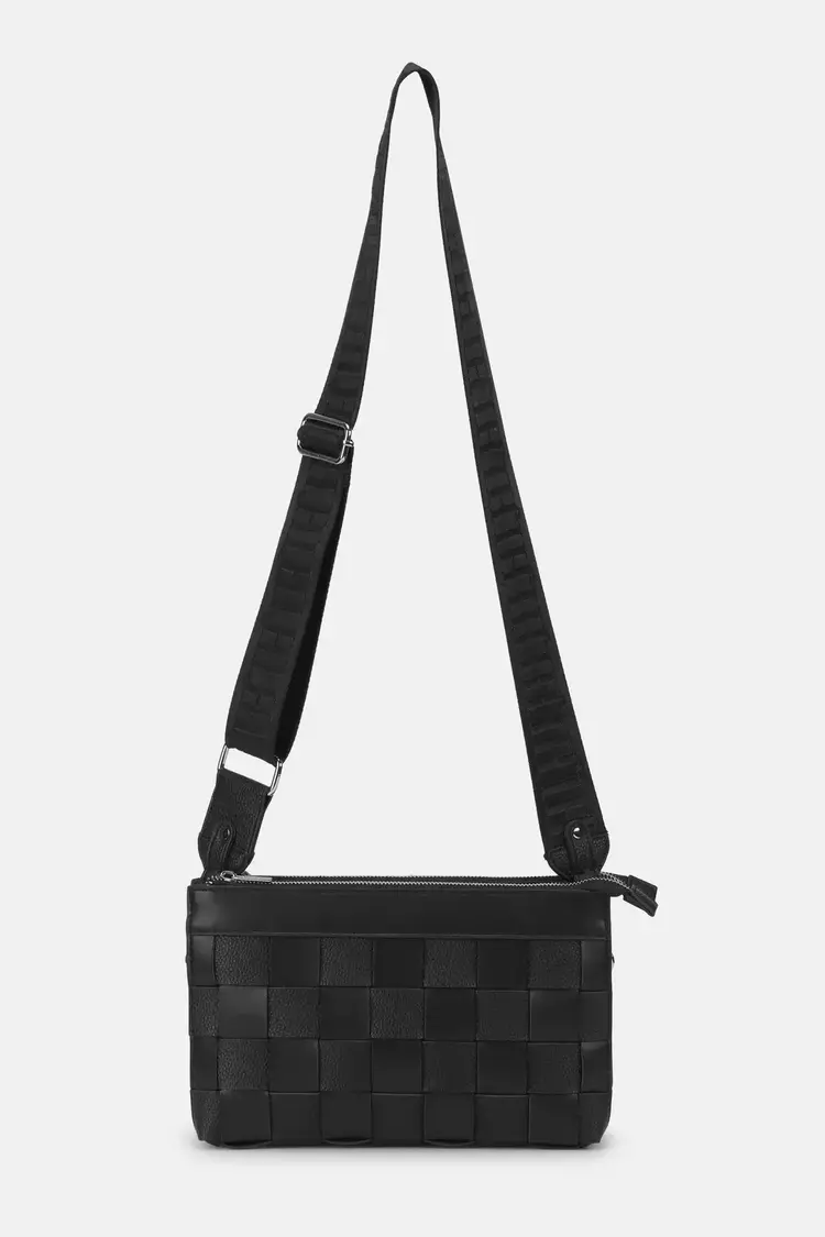Ilse Jacobsen Small Braided Squared Crossbody Bag Black