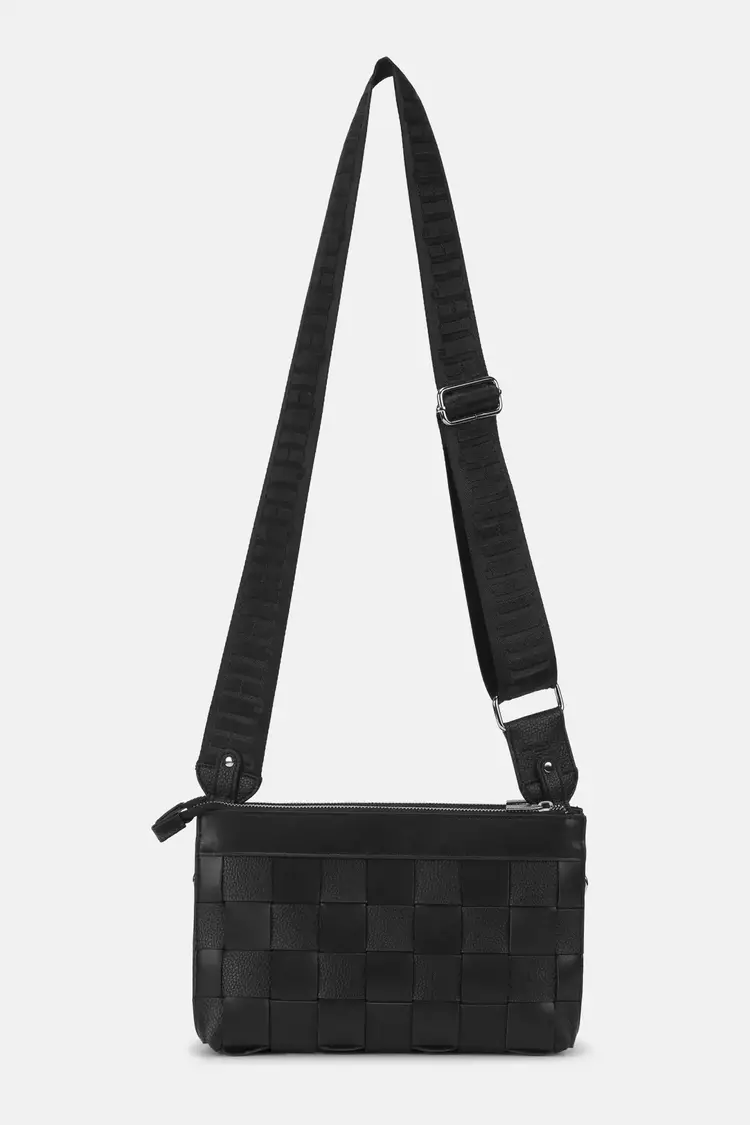 Ilse Jacobsen Small Braided Squared Crossbody Bag Black