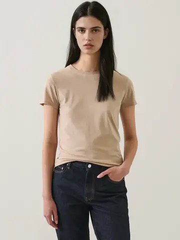 Patrick Assaraf Iconic Sublime Fitted Crew T-Shirt Calico