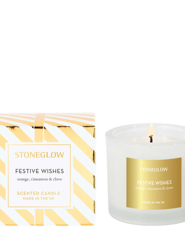 Stoneglow Seasonal - Festive Wishes - Orange, Cinnamon & Clove Scented Candle