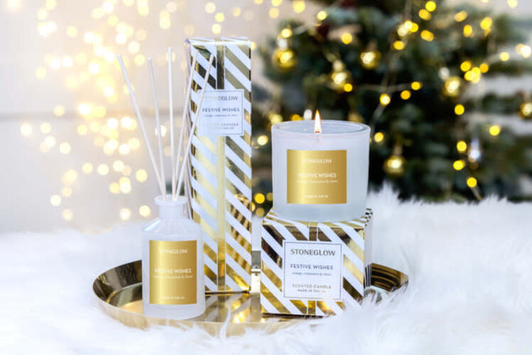 Stoneglow Seasonal - Festive Wishes - Orange, Cinnamon & Clove Scented Reed Diffuser
