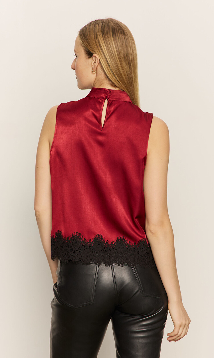 Sanctuary Late Night Satin Tank Crimson