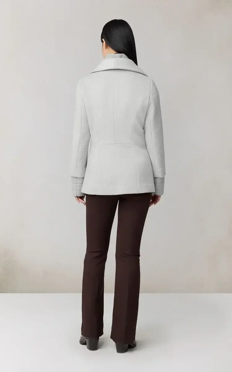 Soia & Kyo FRIEDA Wool Coat With Bib Stone Blue Heather