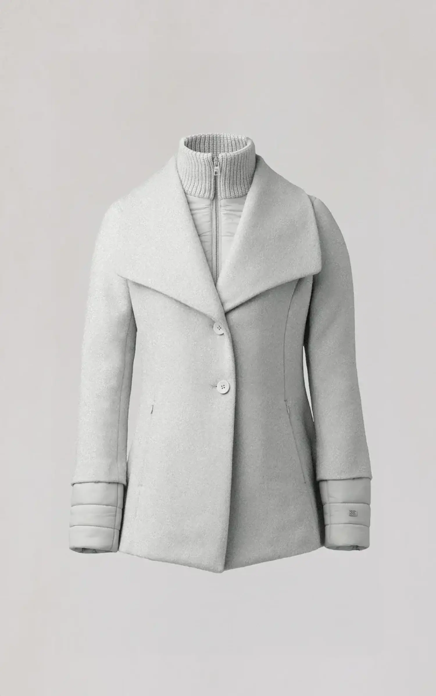 Soia & Kyo | FRIEDA Wool Coat With Bib Stone Blue Heather - Tryst