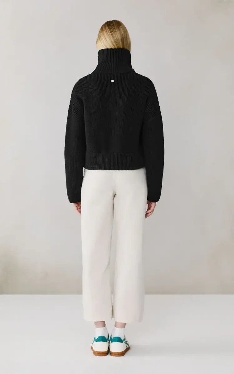 Soia & Kyo NOELLE Wool Blend Cropped Cardigan Black