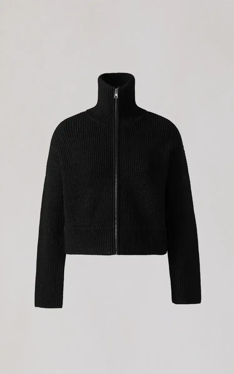 Soia & Kyo NOELLE Wool Blend Cropped Cardigan Black