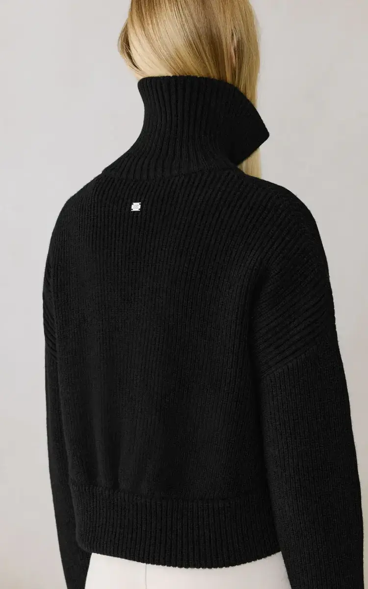 Soia & Kyo NOELLE Wool Blend Cropped Cardigan Black