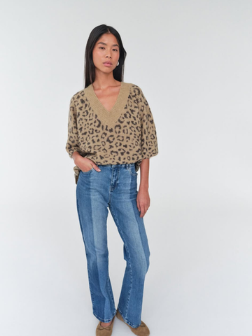 Mos Mosh Taci V-Neck Leo Knit True Camel