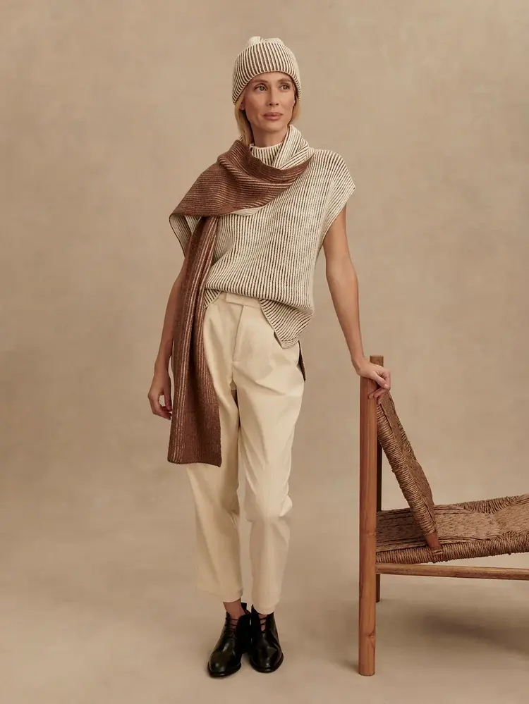 Varley Lauren Plated Knit Tank Cocoa Dust