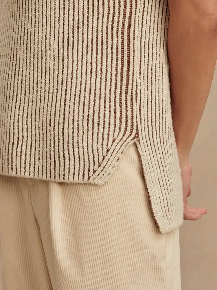 Varley Lauren Plated Knit Tank Cocoa Dust