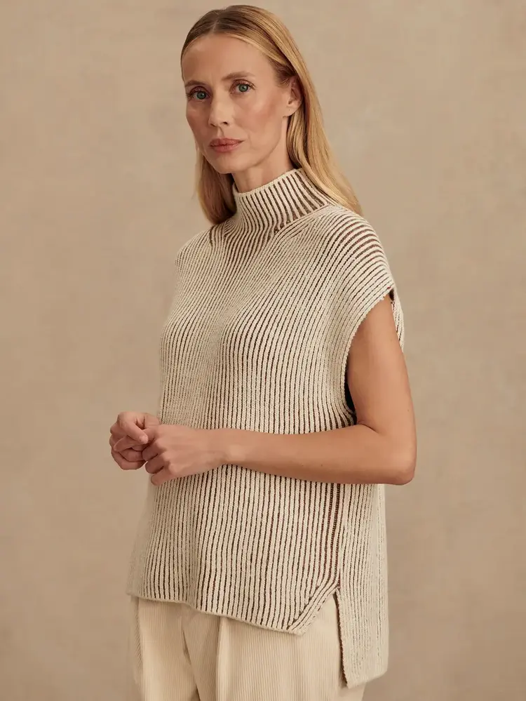 Varley Lauren Plated Knit Tank Cocoa Dust