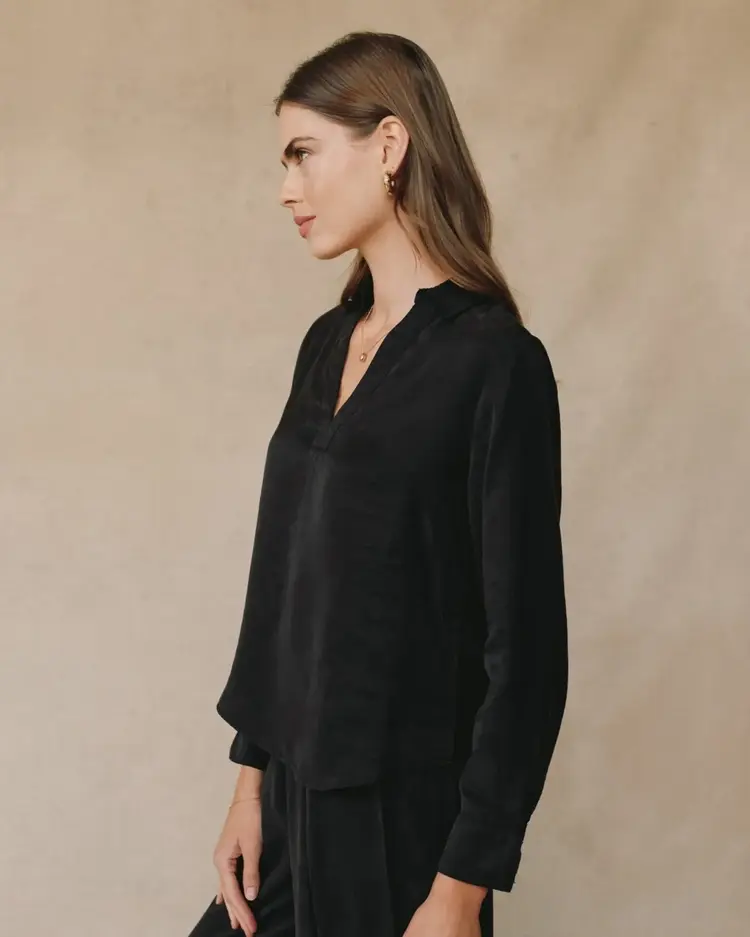 Bella Dahl Clean Front Pullover Black