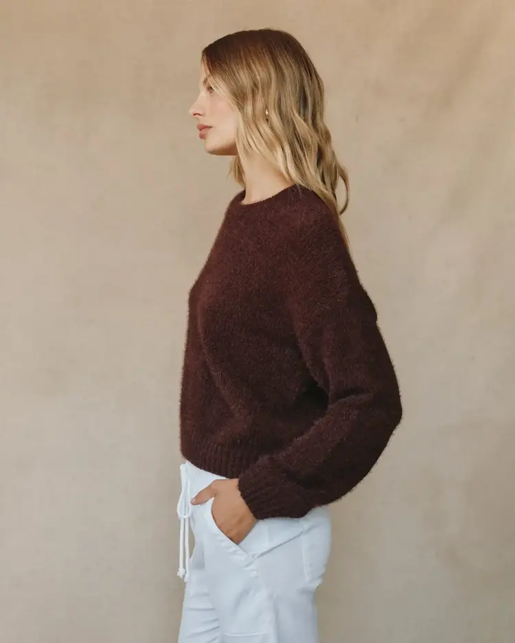 Bella Dahl Drop Shoulder Sweater Pinot Noir