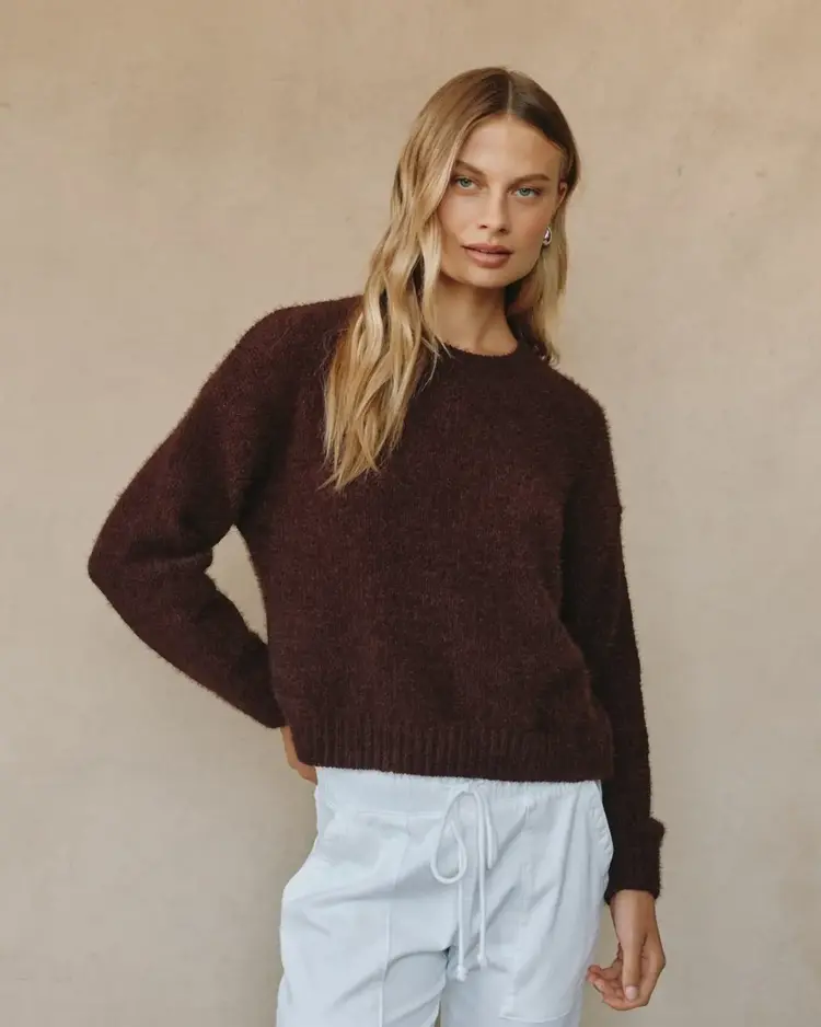 Bella Dahl Drop Shoulder Sweater Pinot Noir