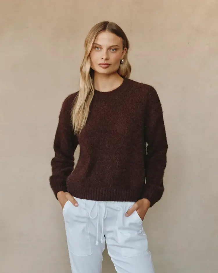 Bella Dahl Drop Shoulder Sweater Pinot Noir