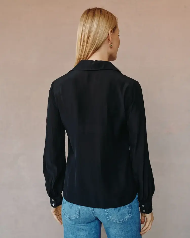 Bella Dahl Ruffle Front Shirt Black