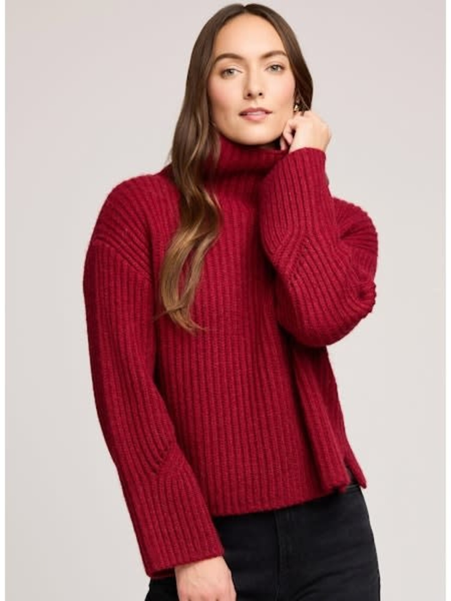 Gentle Fawn | Marlow Turtleneck Sweater Crimson - Tryst Boutique
