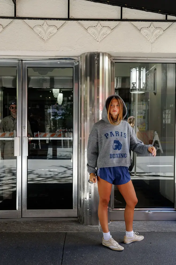 Sunny Somewhere Paris Boxing Classic Hoodie Heather Grey