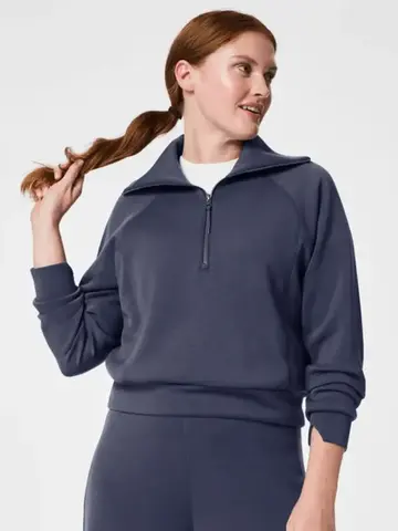 Spanx AirEssentials Half Zip Dark Storm