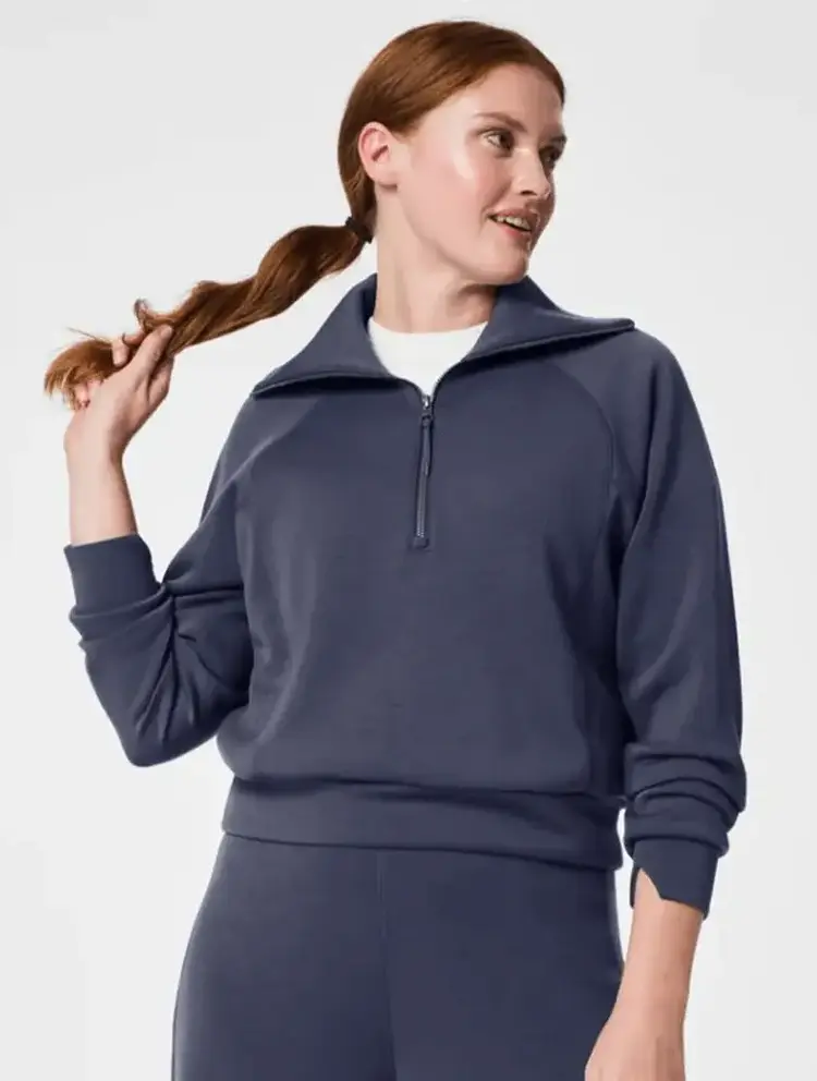 Spanx AirEssentials Half Zip Dark Storm