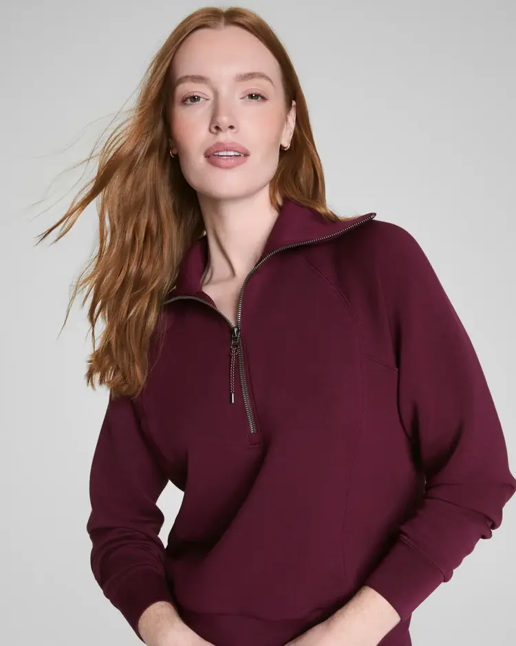 Spanx AirEssentials Half Zip Plum Berry