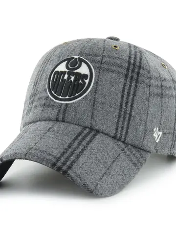 47 Brand 47 Clean Up NHL Edmonton Oilers Windowpane Plaid Adjustable Cap