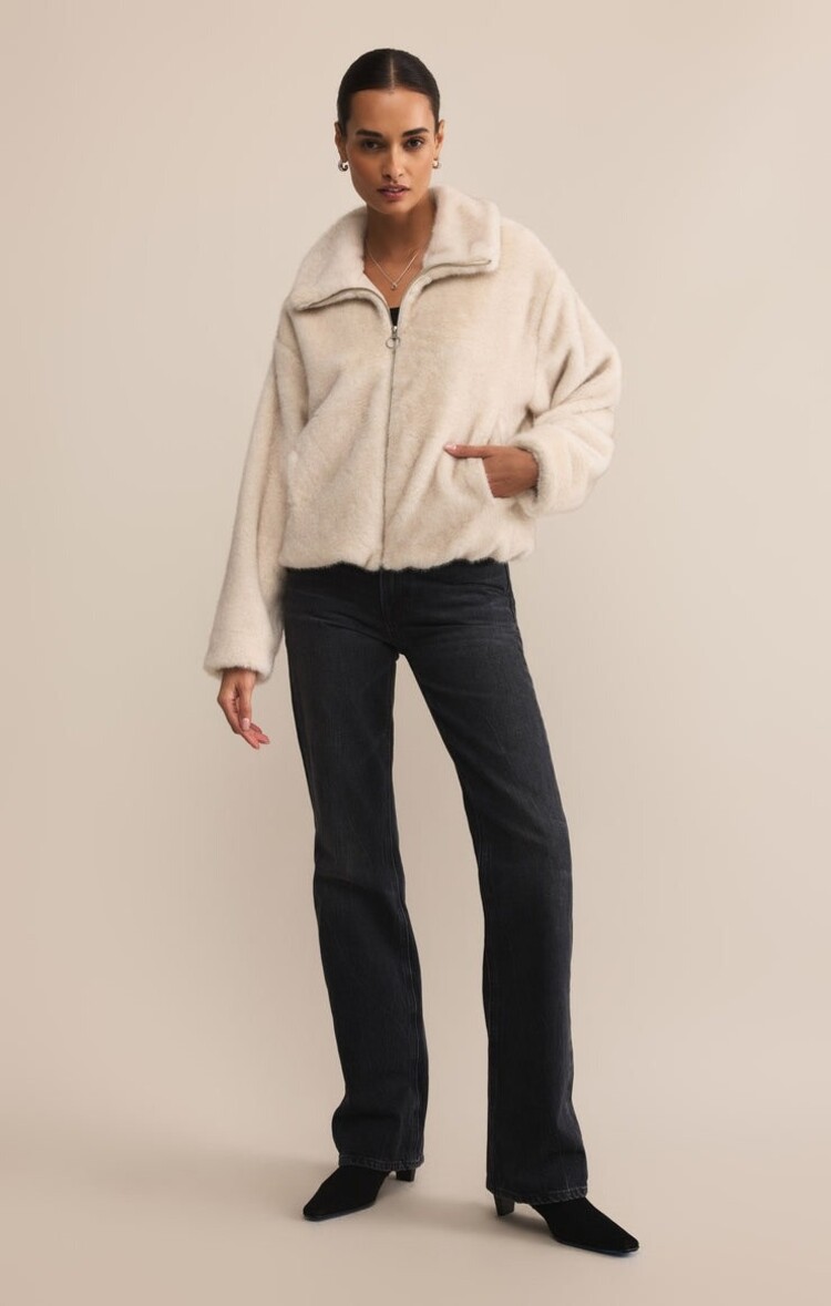 ZSupply Amethyst Faux Fur Jacket Crystal