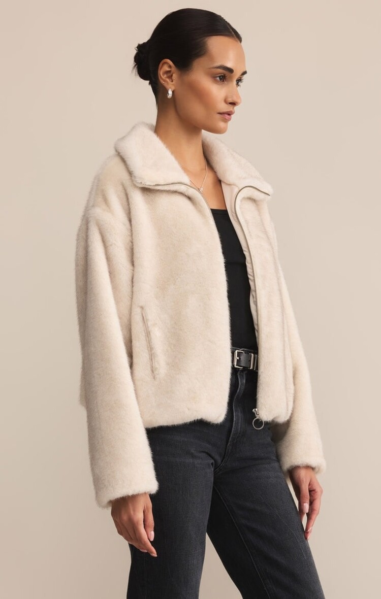 ZSupply Amethyst Faux Fur Jacket Crystal