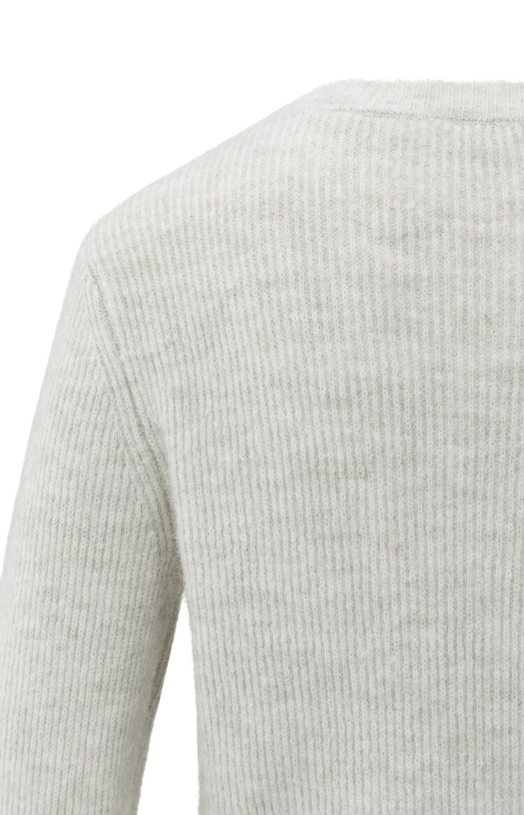Yaya Short Melange Cardigan with Refined Trim Details Cloud Grey Melange