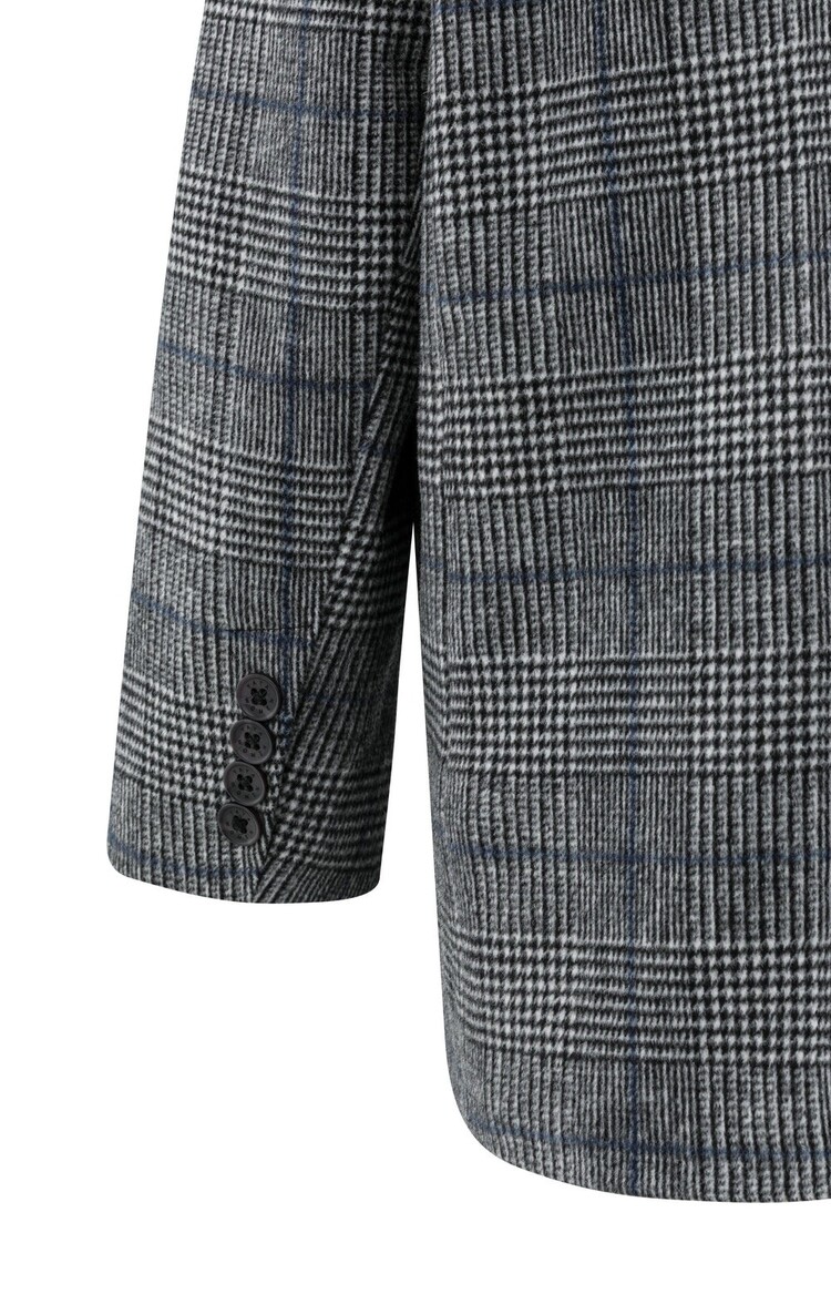 Yaya Oversized Checked Blazer with Button Closure Contours Gray Dessin
