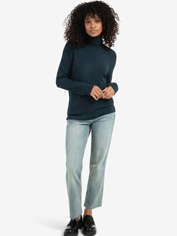 Yaya Heavyweight Jersey Top with Turtleneck and Long Sleeves Collegiate Blue Melange