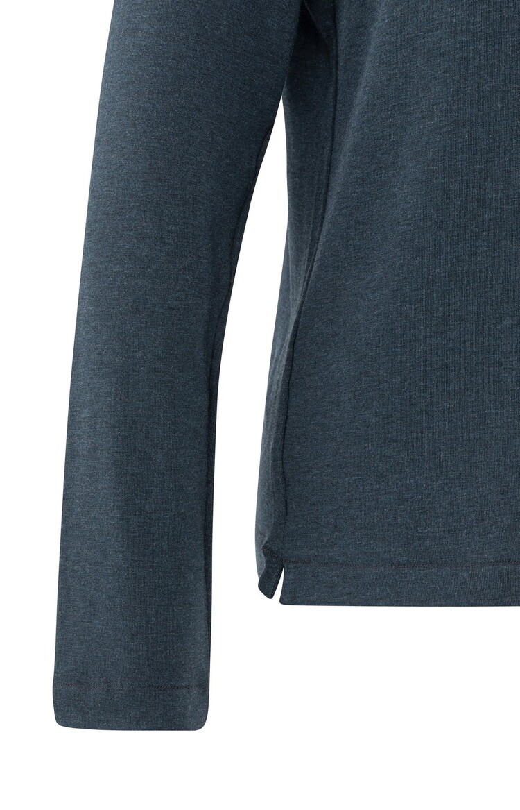 Yaya Heavyweight Jersey Top with Turtleneck and Long Sleeves Collegiate Blue Melange