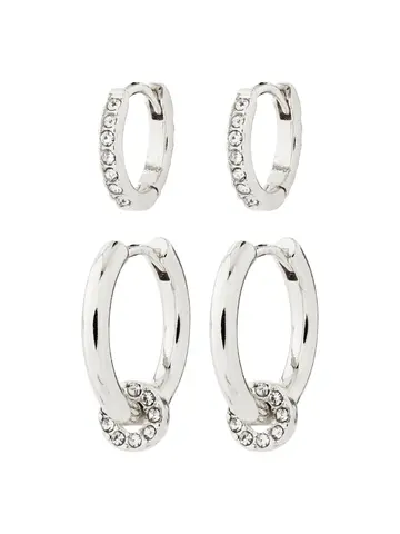 Pilgrim Jewellery SCOTTIE Recycled 2 in 1 Earrings Set Silver