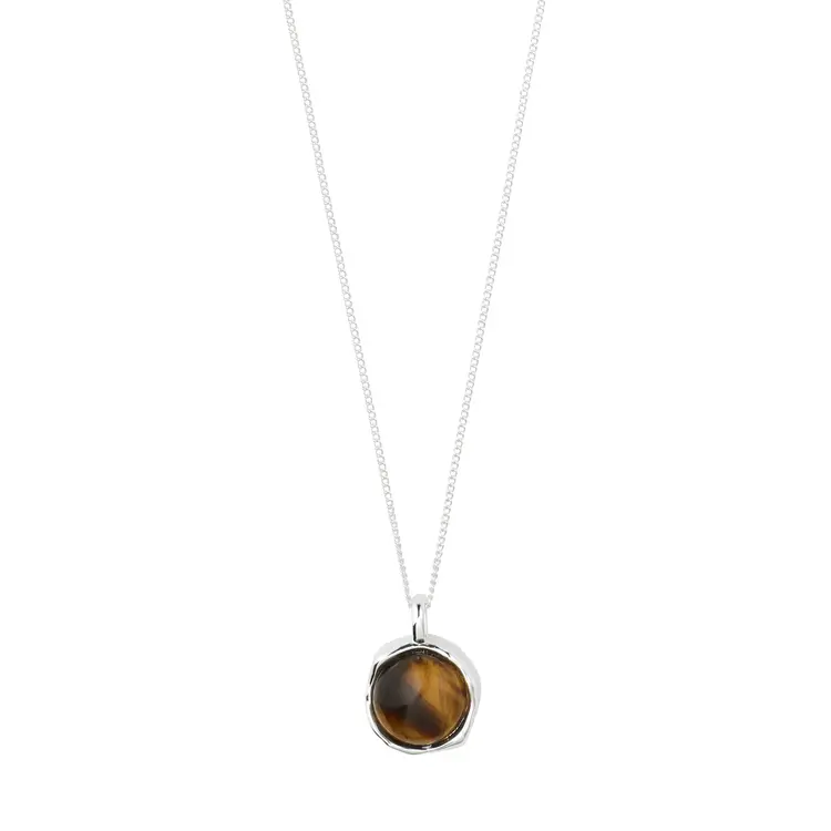 Pilgrim Jewellery SENSE Necklace Silver Plated/Tiger Eye