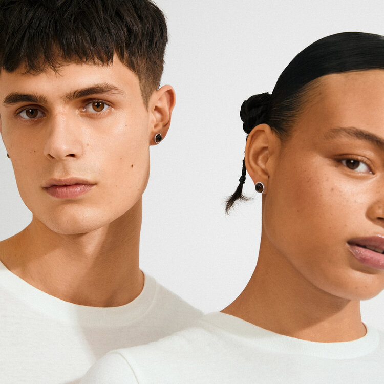 Pilgrim Jewellery SENSE Earrings Silver Plated/Tiger Eye