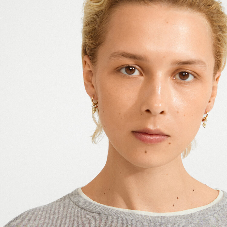 Pilgrim Jewellery SENSE Hoop Earrings Gold/Multi