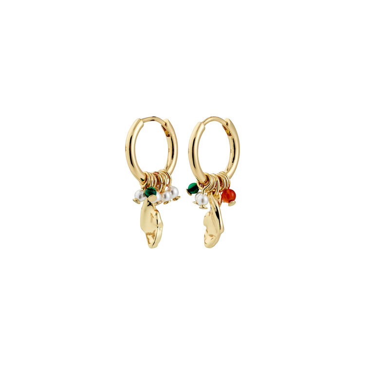Pilgrim Jewellery SENSE Hoop Earrings Gold/Multi