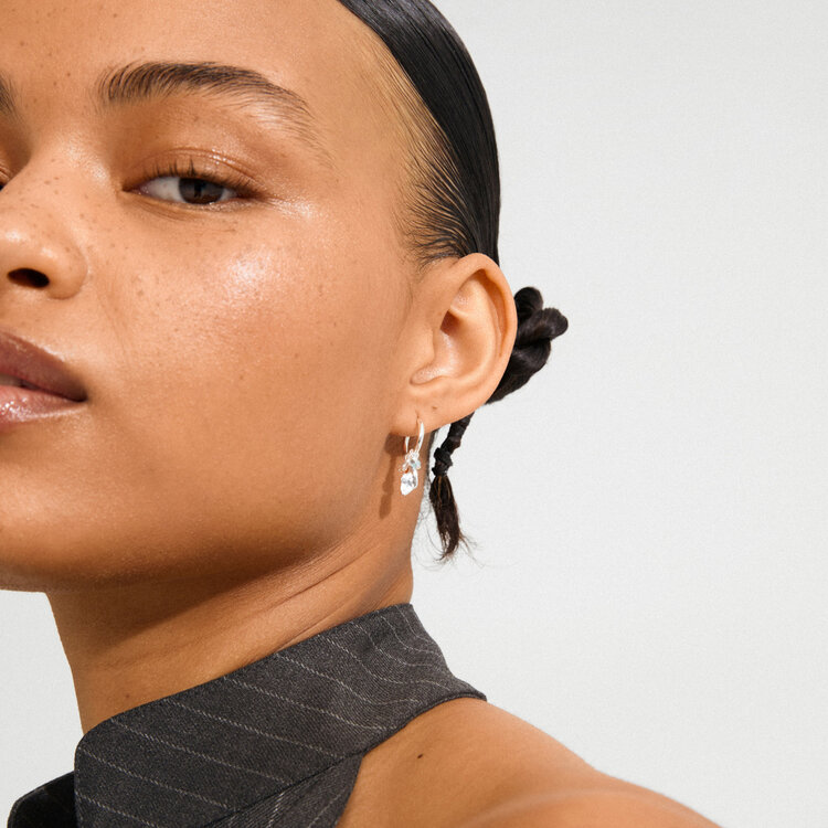 Pilgrim Jewellery SENSE Hoop Earrings Silver/Multi