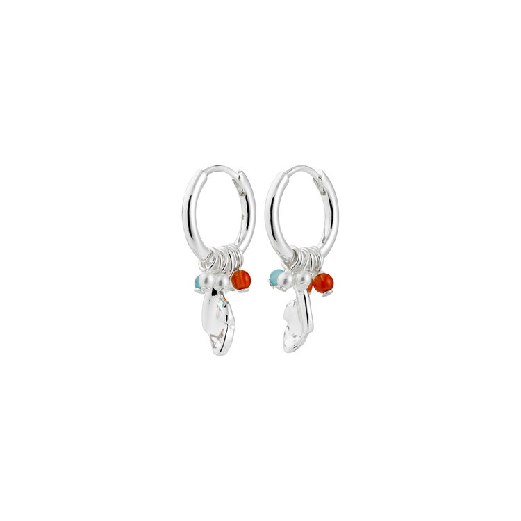 Pilgrim Jewellery SENSE Hoop Earrings Silver/Multi