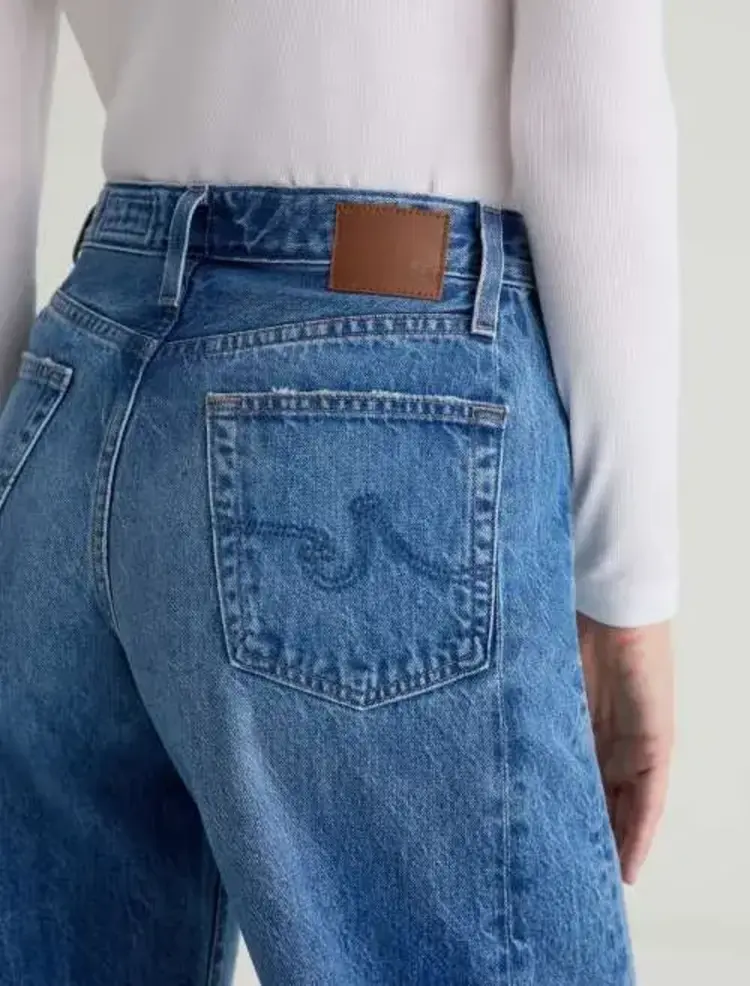 AG Denim Hattie High-Rise Barrel Candid